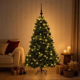  Umjetno božićno drvce s kuglicom 150 cm 150 LED lampica - Zelena 150 cm s LED-ima i crnim lopticama | shoptok.hr