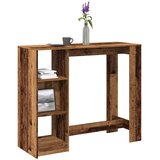 Barski stol s policom boja staro drvo 124x46x103,5 cm drveni | shoptok.hr
