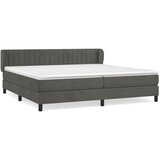  Krevet s oprugama i madracem tamnosivi 200x200 cm baršunasti | shoptok.hr