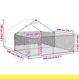 vidaXL Vanjska kućica za pse sa stazom 5x3x1,9 m pocinčani čelik | shoptok.hr