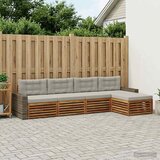  Set vanjskih sofa 5 pcs Prirodna i svjetlosiva Poliester | Eponuda.ba