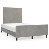 The Living Store Posteljni okvir z vzglavjem svetlo siv 120x200 cm žamet - Posteljni Okvir Z Vzglavjem, (21489574) | Shoptok.si