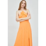 Vero Moda Haljina boja: narančasta, maxi, širi se prema dolje