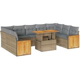  10-dijelni set vrtnih sofa s jastucima bež od poliratana bagrem | Eponuda.ba