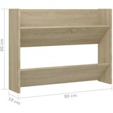 vidaXL Stenska omara za čevlje sonoma hrast 80x18x60 cm iverna plošča, (20619738) | Shoptok.si