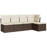  The Living Store Vrtna sedežna garnitura 5-delna z blazinami rjav poli ratan - Vrtna Sedežna Garniture, (21455483) | Shoptok.si