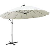 Viseći suncobran bijeli 3 m s aluminijskom šipkom | shoptok.hr