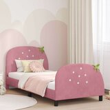  Otroški posteljni okvir z vznožjem Roza 80 x 200 cm Žamet, (5000104664) | Shoptok.si