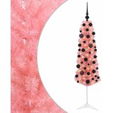  Umjetno usko božićno drvce s kuglicama 150 cm 150 LED lampica - 150 cm s LED-ima i crnim lopticama | shoptok.hr
