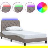 vidaXL Posteljni okvir z LED brez vzmetnice taupe 100x200 cm blago, (21791429) Cene
