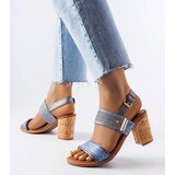 Gemre Navy block heel sandals Cityview Cene