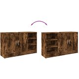 Ormarić za umivaonik boja dimljenog hrasta 90x29x55 cm drveni | shoptok.hr
