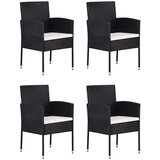  5-dijelni vrtni blagovaonski set od poliratana crni Crna Dužina stola 140 cm | Shoptok.si