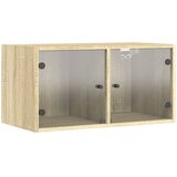  Zidni ormarići staklena vrata 2 kom boja hrasta 68,5x37x35 cm | shoptok.hr