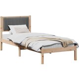  Krevetni okvir s tapiciranim uzglavljem Tamno siva 75 x 190 cm | shoptok.hr