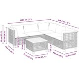 vidaXL 6-dijelni set vrtnih sofa s jastucima bež od poliratana | shoptok.hr