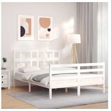 vidaXL Okvir za krevet s uzglavljem bijeli 140x200 cm od masivnog drva | shoptok.hr