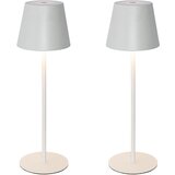 QAZQA Set van 2 tafellampen wit incl. LED dimbaar en oplaadbaar IP54 - Murdock Cene