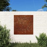  Vrtni zidni ukras 55 x 55 cm od čelika COR-TEN s uzorkom sunca | shoptok.hr