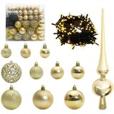 vidaXL set božićnih ukrasnih kuglica 120 pcs zlatno plastika | shoptok.hr