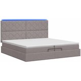  Krevet od pjene s madracem i LED-om Sivosmeđa 200 x 200 cm | shoptok.hr