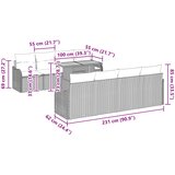  Sjedeća garnitura za vrt 7 kom. siva i modra | shoptok.hr