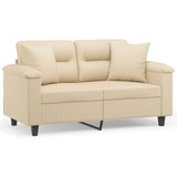 The Living Store Kavč dvosed z blazinami krem 120 cm tkanina iz mikrovlaken - Dvosed, (21494419) | Shoptok.si