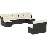 vidaXL 9-dijelni set vrtnih sofa s jastucima crni od poliratana | shoptok.hr