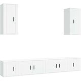 vidaXL Komplet TV omaric 6-delni bel inženirski les | Shoptok.si