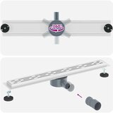  362 Stepeni Odvod za Tuš s Dizajnom Vodilice Srebrno 70 cm | shoptok.hr