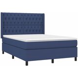  Krevet s oprugama i madracem plavi 140x200 cm od tkanine | shoptok.hr