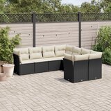 vidaXL 8-dijelni set vrtnih sofa od poliratana s jastucima crni Cijene