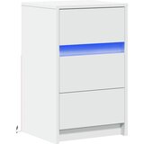  Noćni ormarić s LED svjetlima bijeli od konstruiranog drva | shoptok.hr