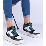 Gemre Black and white women's sports platform sneakers Sunline | Shoptok.si