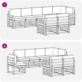  Set vanjskih sofa 8 pcs Bijela i bež 308 x 130,5 x 73 cm | shoptok.hr