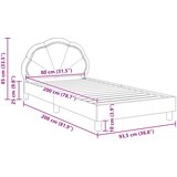  Krevet za djecu s uzglavljem Tamnosiva 80 x 200 cm Baršun | shoptok.hr