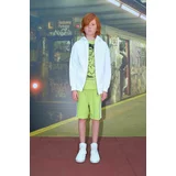 Sisley Otroške bombažne kratke hlače zelena barva