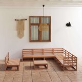  Vrtna sedežna garnitura 10-delna medeno rjava trdna borovina, (20975234) Cene