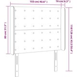  LED uzglavlje svjetlosivo 103 x 16 x 118/128 cm od tkanine | shoptok.hr