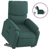 Maison Chic Električni naslanjač - Relax naslanjač s funkcijo vstajanja temno zeleno blago, (22062207) | Shoptok.si