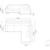 Cosmopolitan Design Tamno siva baršunasti sklopiva/s prostorom za odlaganje kutna garnitura (s desnim kutom/u obliku slova L) Kyoto – | shoptok.hr