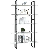 vidaXL ormarić za knjige s 5 razina bijeli 100x30x175 cm od borovine | shoptok.hr