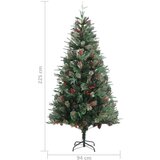 vidaXL Novoletna jelka s storži zelena 225 cm PVC in PE | Shoptok.si