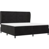 Box Postelja s pomičnim dnom in vzmetnico Črna 200x200 cm Žamet, (22052768) | Shoptok.si