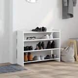 vidaXL Regal za čevlje bel 80x25x62 cm inženirski les | Shoptok.si