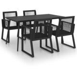  Vrtna garnitura - 5-dijelni vrtni blagovaonski set od PVC ratana crni - Dužina stola 150 cm 4 | shoptok.hr