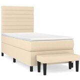 vidaXL Krevet s oprugama i madracem krem 90 x 190 cm od tkanine Cijene