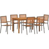 Vrtni set za objed 7 kom. Siva Čvrsto drvo akacije 140 x 80 x 74 cm | shoptok.hr