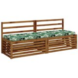  Jastučići za klupe - 2 dijela VUGHT 2 kom. 100% poliester - Listovski uzorak (poliester) 200 x 50 cm 2 | shoptok.hr