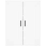  Visoka komoda bijela 69,5x34x180 cm konstruirano drvo Slike